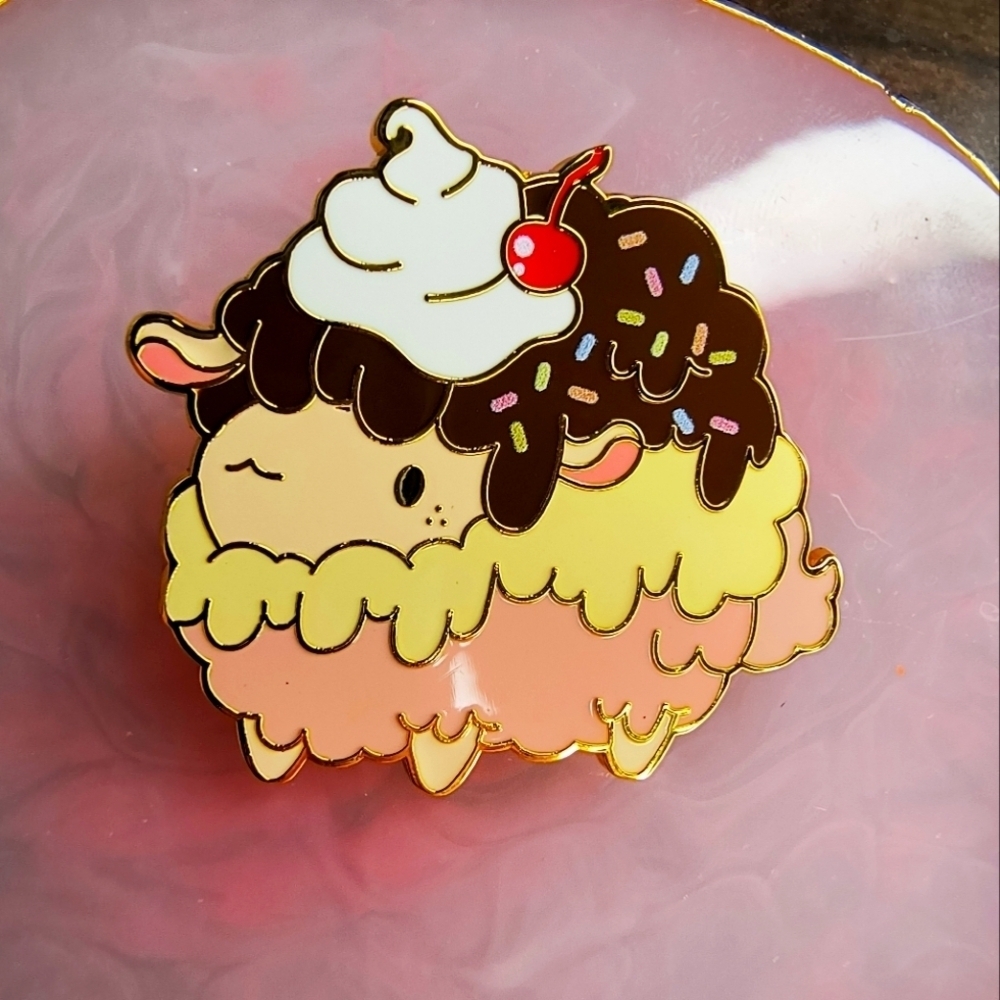 Cute Sheep Ice Cream Enamel Pin